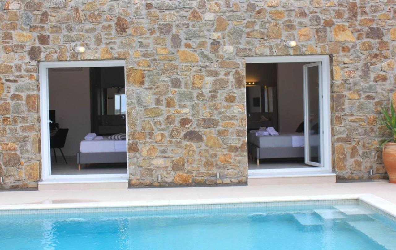 Mykonian Luxury Light Blue Villa With Private Pool Kalafatis Exterior photo