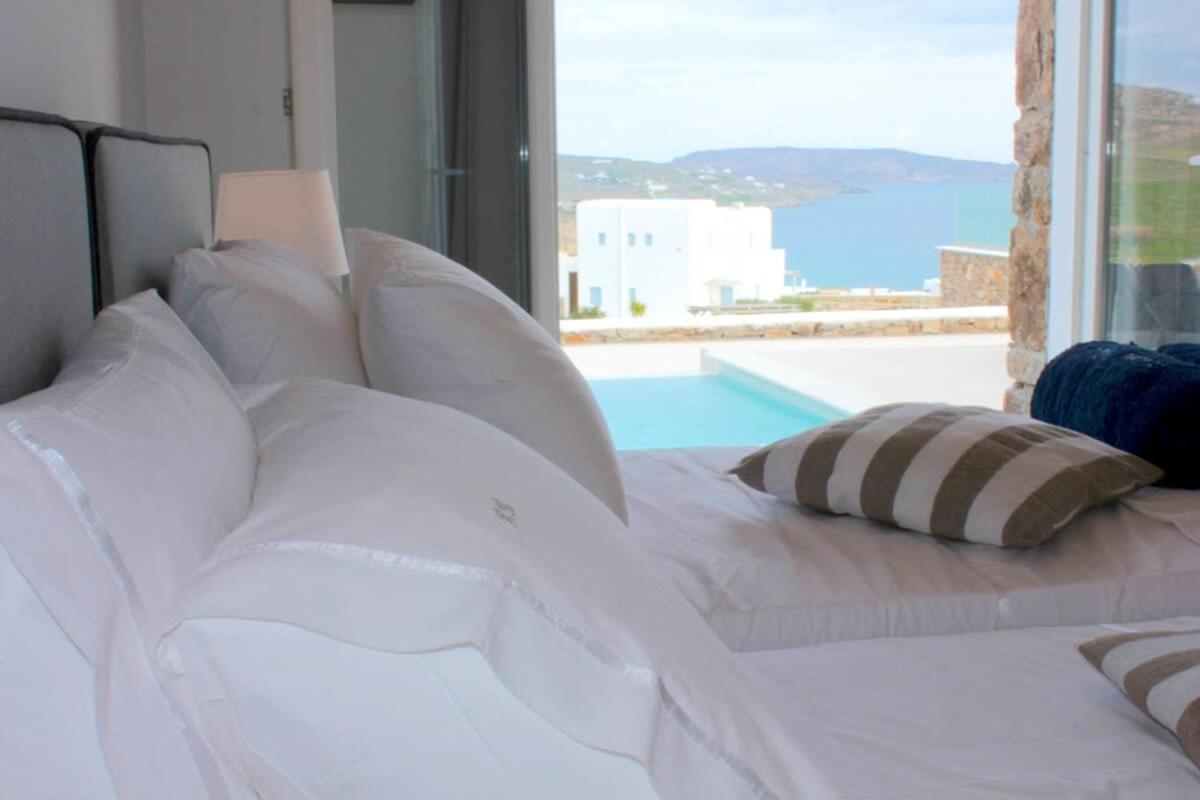 Mykonian Luxury Light Blue Villa With Private Pool Kalafatis Exterior photo