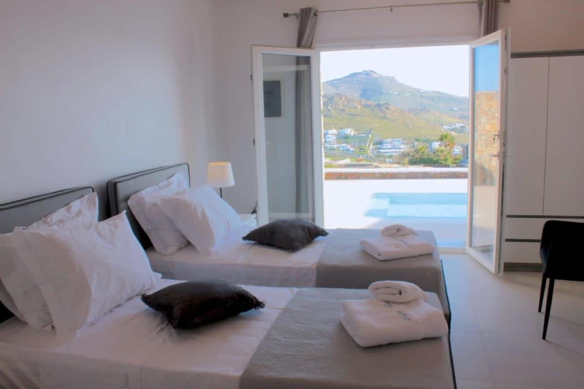 Mykonian Luxury Light Blue Villa With Private Pool Kalafatis Exterior photo