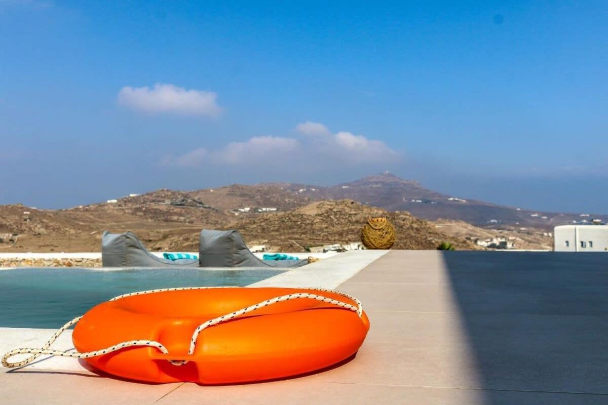 Mykonian Luxury Light Blue Villa With Private Pool Kalafatis Exterior photo