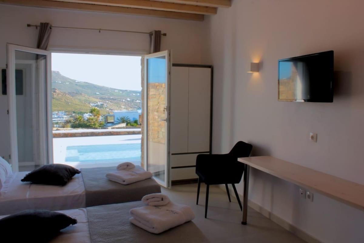 Mykonian Luxury Light Blue Villa With Private Pool Kalafatis Exterior photo